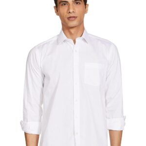 Amazon Brand - Symbol Men's Solid Cotton Formal Shirt | Plain | Full Sleeve-Regular Fit (Available in Plus Size and Combo Pack of 2)