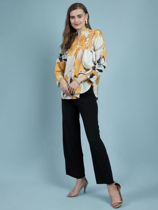 Mubeno Women's Floral Printed Poly Rayon Tops for Women | Stylish Jeans Top Shirt Woman & Girls | Regular Officewear | Casual | Ethnic | Summer - Image 7