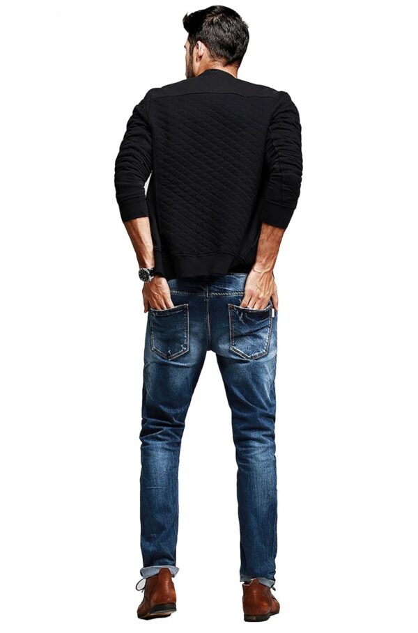 fanideaz Men’s Full Sleeve Cotton Diamond Cut Bomber Jacket With Side Pockets - Image 4