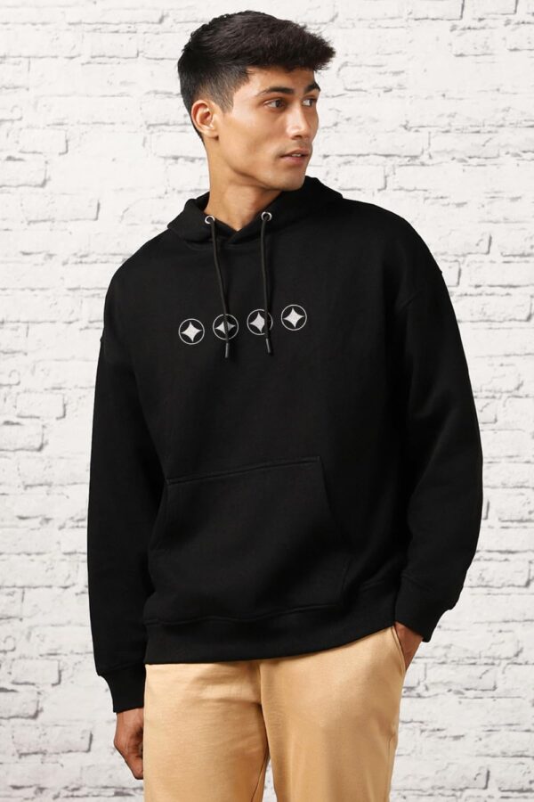 NOBERO Oversized Hoodies for Man Stylish | 280 GSM Rich Cotton Fleece Printed Oversized Fit Hooded Full Sleeve Oversized Sweatshirt for Men | Stylish Casual Wear Winter Hoodies for Men - Image 4