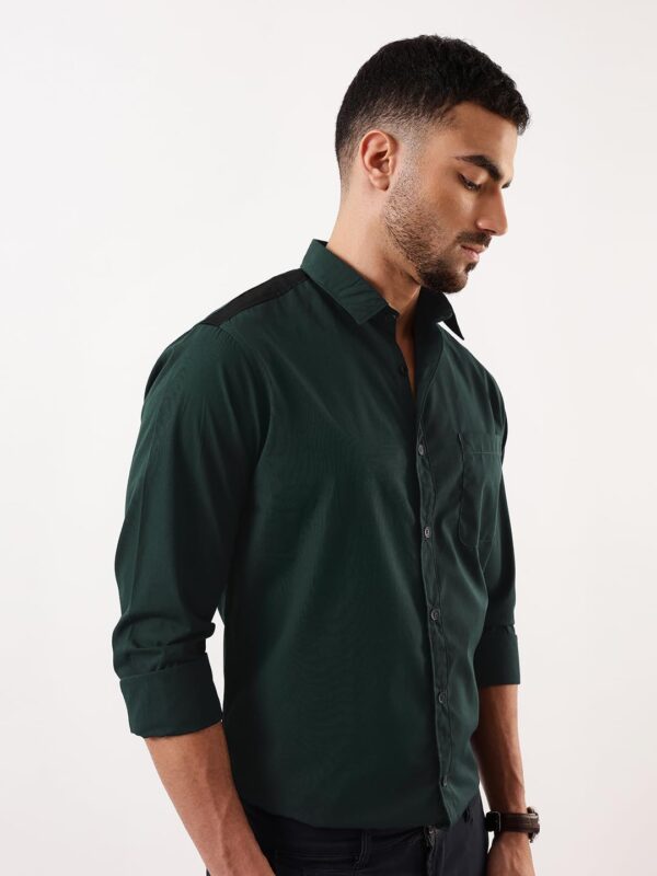 Dennis Lingo Men Solid Spread Collar Full Sleeves Regular Fit Cotton Casual Shirt - Image 2