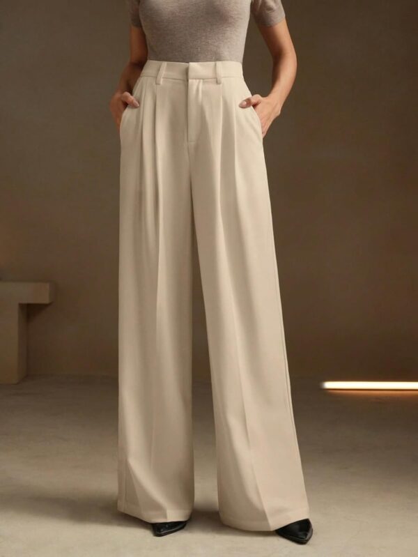 KOTTY Women's Solid|Button|Wide Leg Style|High Rise|Office wear Pant - Image 6
