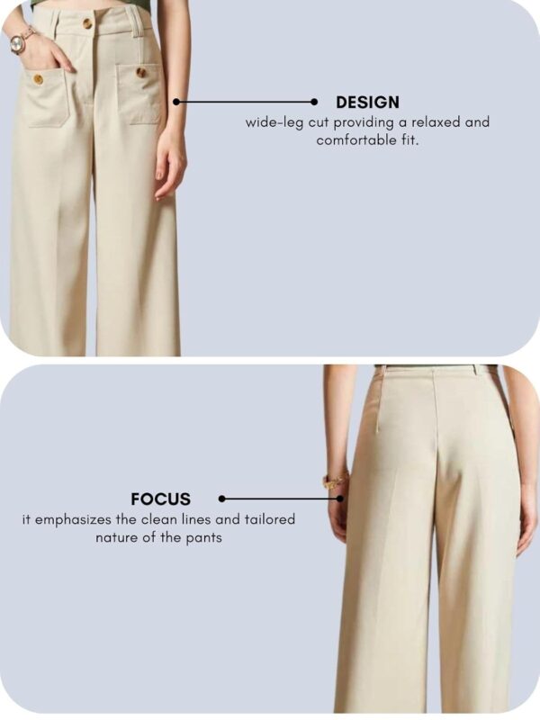 Leriya Fashion Trousers for Women – High Waist Korean Style Pants | Flared Formal Office Wear & Casual Parachute Cargo with Utility Pockets - Image 2