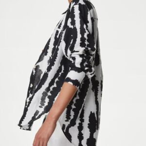 Marks & Spencer Women's Linen Relaxed Fit Long Sleeves Shirt