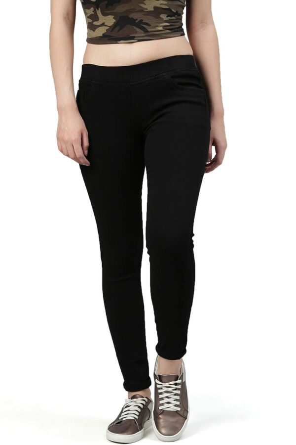 ADBUCKS Women's Slim Fit Mid Rise Jeggings -, Skinny, Wide Leg Jean, Elasticated