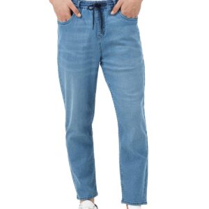 INKD Men's Jogger Jeans - Mid-Rise | Cotton Blend | Stretchable Fabric| Elasticated Waistband | Classic 5 Pocket Styling | Jeans for Men