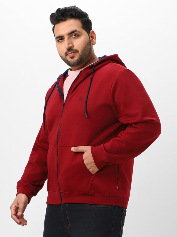 Urbano Plus Men's Cotton Zippered Hooded Casual Winterwear Sweatshirt - Image 3