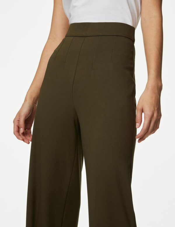 Marks & Spencer Womens Solid High Rise Wide Leg Trouser - Image 2