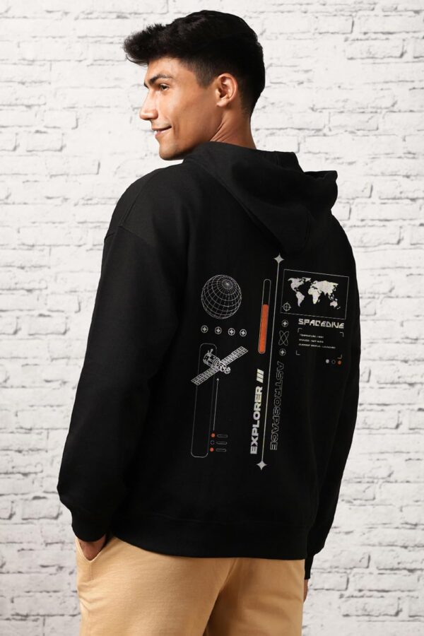 NOBERO Oversized Hoodies for Man Stylish | 280 GSM Rich Cotton Fleece Printed Oversized Fit Hooded Full Sleeve Oversized Sweatshirt for Men | Stylish Casual Wear Winter Hoodies for Men - Image 6