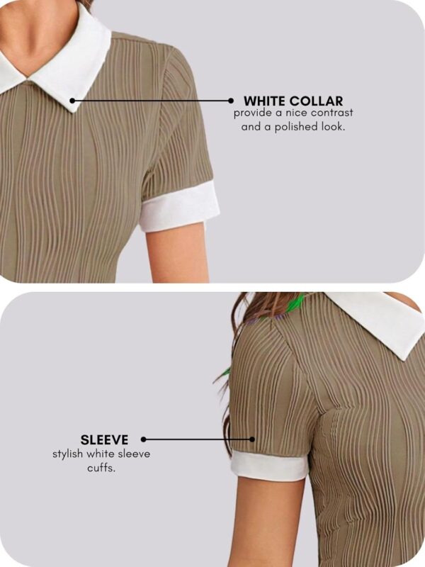 Leriya Fashion Women's Rayon Regular Fit Top Korean Trendy Casual Top | Stylish Collared T-Shirt | Oversized T-Shirt (Available in Plus Size) - Image 5