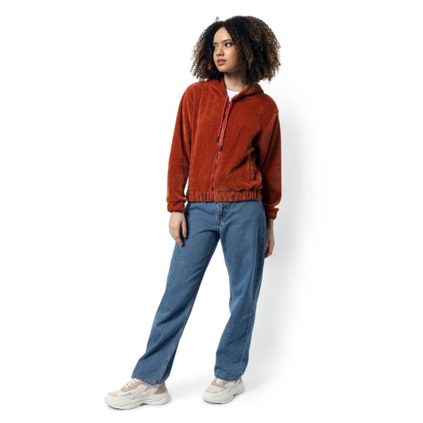 Campus Sutra Women Cotton Regular Fit Hooded Sweatshirt - Image 5