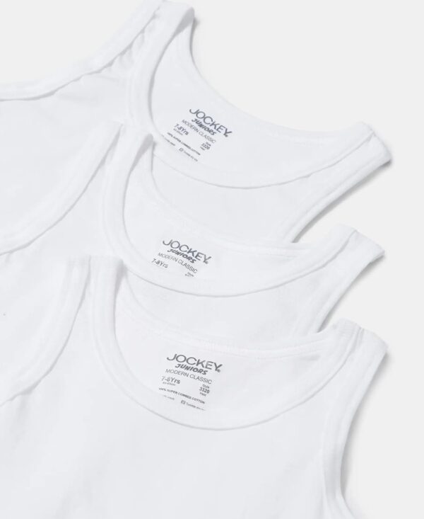 Jockey 3320 Boy's Super Combed Cotton Regular Fit Round Neck Sleeveless Vest (Pack of 3) - Image 5