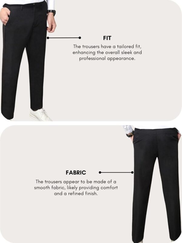 GRECIILOOKS Men's Regular Fit Mid Rise Regular Trousers Formal Fit | Stylish Slim Track Pant - Image 4