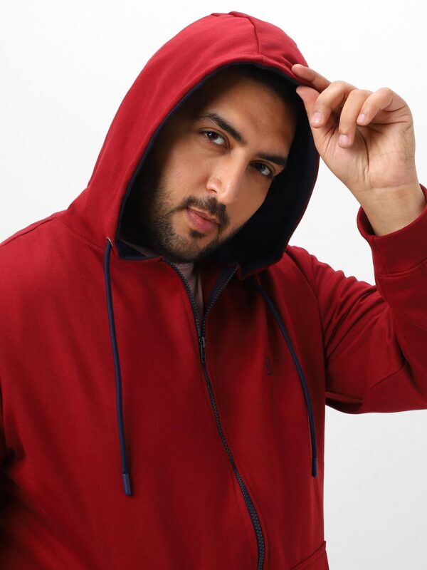 Urbano Plus Men's Cotton Zippered Hooded Casual Winterwear Sweatshirt - Image 6