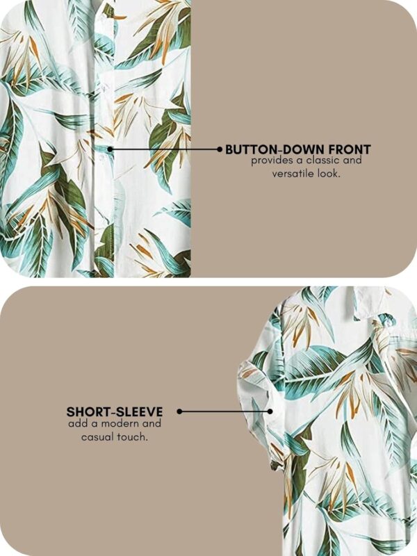 Leriya Fashion Men's Casual Rayon Relaxed Fit Shirt Button Down Summer Shirts for Men | Stylish Printed | Short Sleeve | Trendy (Available in Plus Size and Combo Pack of 2) - Image 5