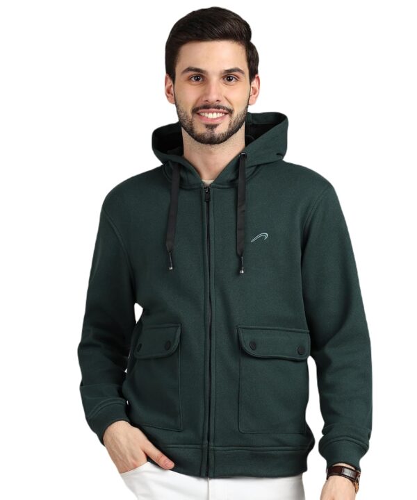 ELLIPSE Full Sleeves Winter Jacket for Men | Regular Fit Fleece Zipper Hoodie | Winter Wear Quilted for Men's