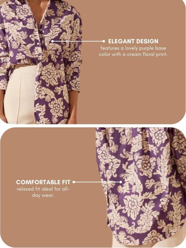 Leriya Fashion Women Rayon Shirts Korean Style Long Sleeve Oversized Button Down | Workwear Top for Office & Casual Wear - Image 4