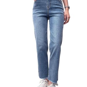 GRECIILOOKS Women's Regular Fit High Rise Jeans | Pant | Baggy | High Waist | Bell Bottom Jeans