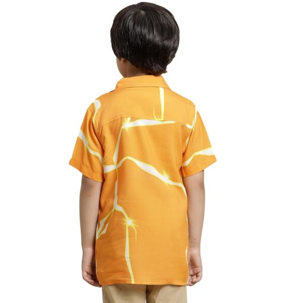 Kidsville Dragon Ball Z Printed Regular Fit Orange Rayon Boy's Shirt - Image 5