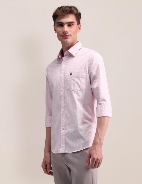 U.S. POLO ASSN. Men's Cotton Regular Fit US Polo Ass. Checked Spread Collar Long Sleeve Casual Regular 1621 Casual Shirts (UDSHT1376) - Image 4