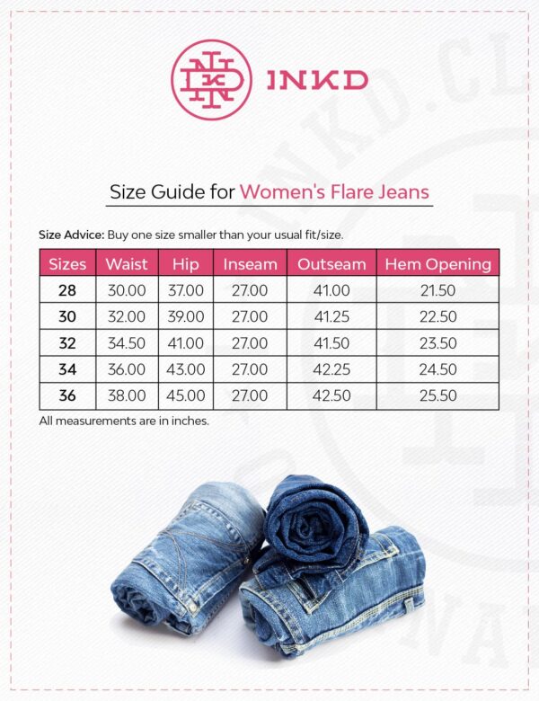 INKD Women's Stretchable Flare Jeans - Image 6
