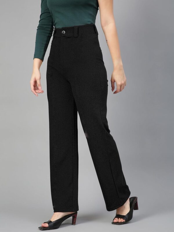 Mehrang Trousers for Women, Formal Pants for Women, Straight Fit Pants - Image 3
