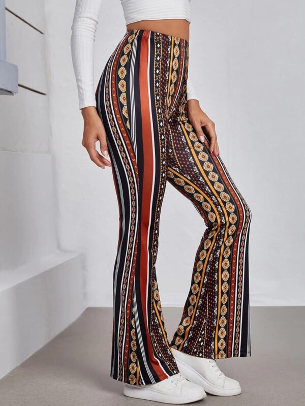 Shasmi Women's & Girl's Lepard Print Dress Pants Stretchy Work Slacks Business Casual Office Bell-Bottom/Boot-Cut Elastic Waist Regular Fit Mid Rise Trouser Pant - Image 5
