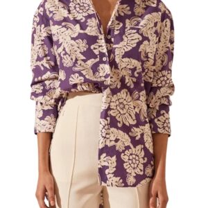 Leriya Fashion Women Rayon Shirts Korean Style Long Sleeve Oversized Button Down | Workwear Top for Office & Casual Wear