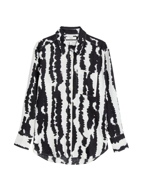 Marks & Spencer Women's Linen Relaxed Fit Long Sleeves Shirt - Image 2
