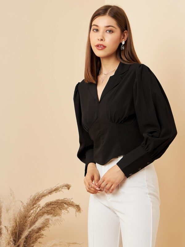 Rare Women's Solid Regular Fit Blouse - Image 2