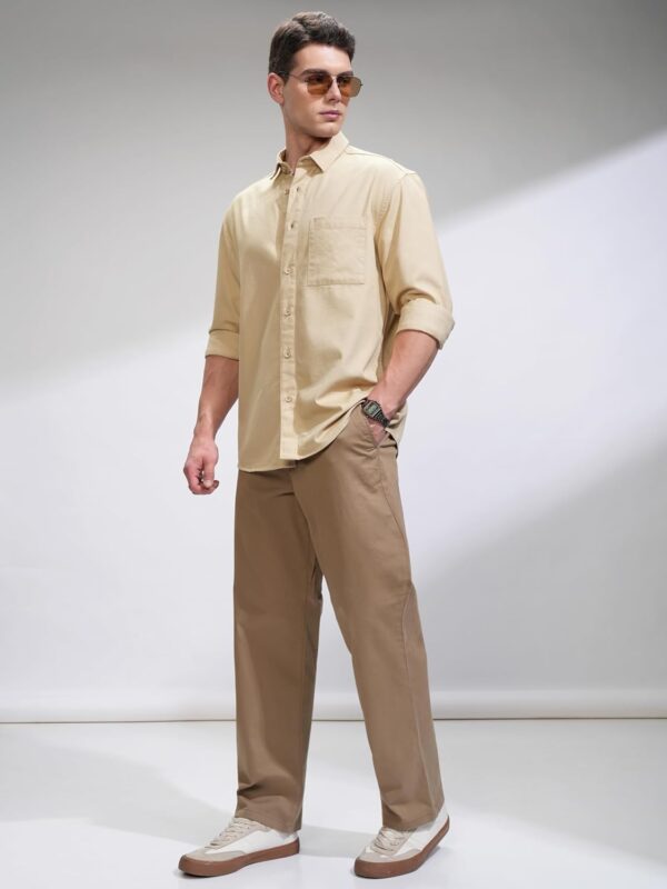 Highlander Men's Relaxed Fit Shirts | Self Design | Long Sleeves | Cutaway Collar | Casual Shirts | Stylish Shirt - Image 2