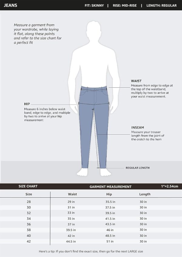 Amazon Brand - Symbol Men's Cotton Rich Stretchable Skinny Fit Jeans | Casual Denim - Image 6