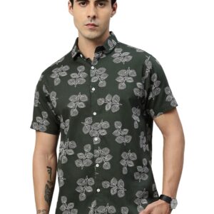 Majestic Man Slim Fit Floral Printed Pure Cotton Casual Half Sleeve Shirt