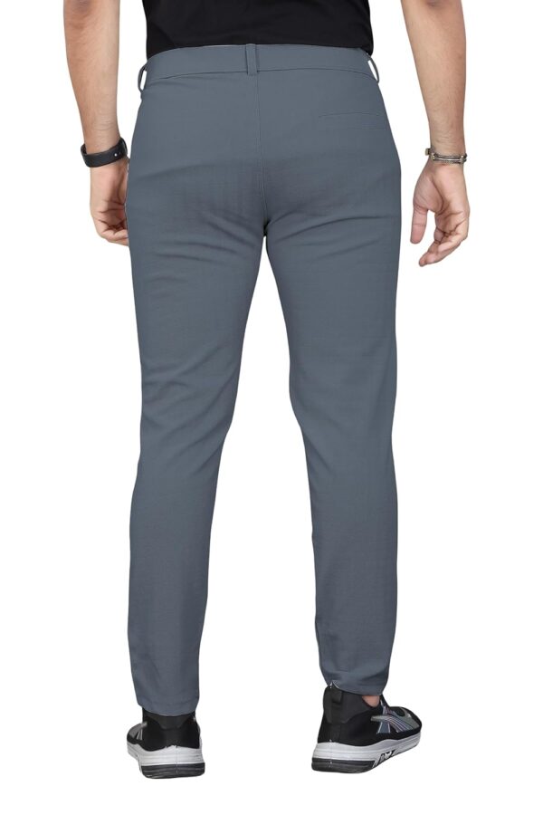 GIBBONTE Men's Cotton Blend Self-Design Trousers | Mid-Rise Regular Fit Pants for Work, Travel & Casual Wear (Pack of 1) - Image 5