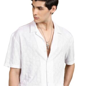 Highlander Men's Solid Oversized Fit Shirt