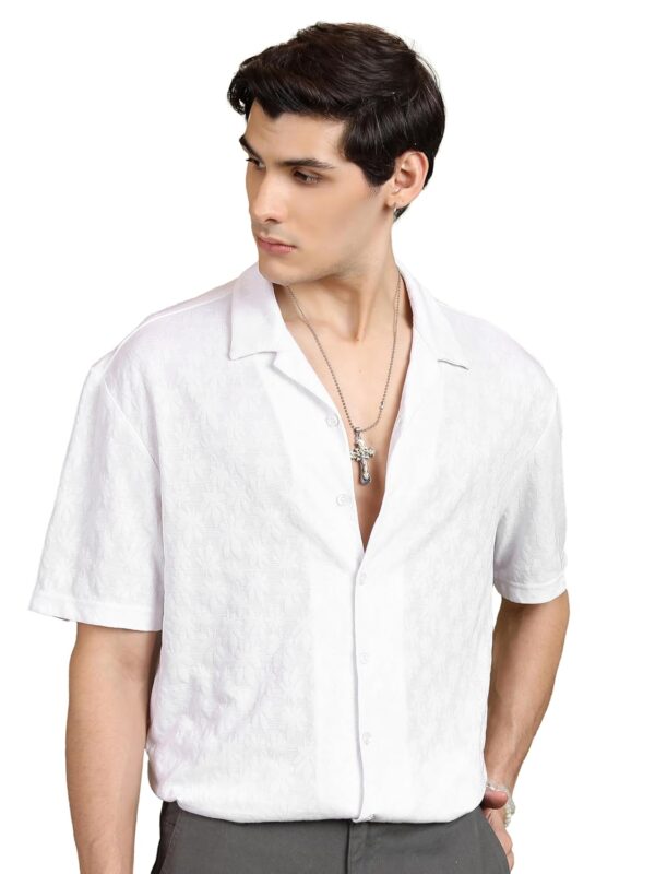 Highlander Men's Solid Oversized Fit Shirt