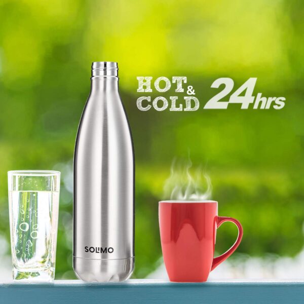 Amazon Brand - Solimo Stainless Steel Insulated 24 Hours Hot or Cold Bottle Flask, 1000 ml, Silver - Image 6