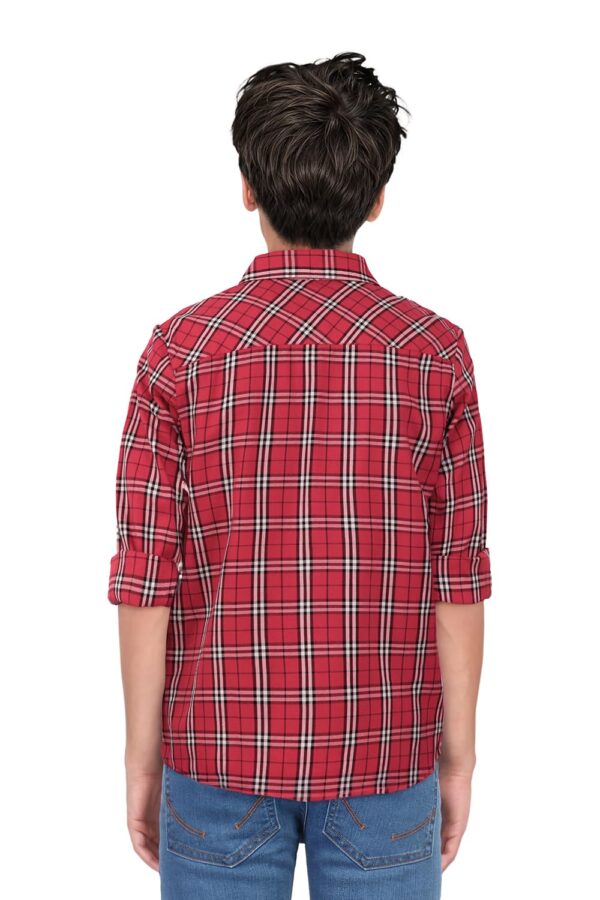 Allen Solly Boys Cotton Regular Fit Checkered Full Sleeve Casual Shirt - Image 2