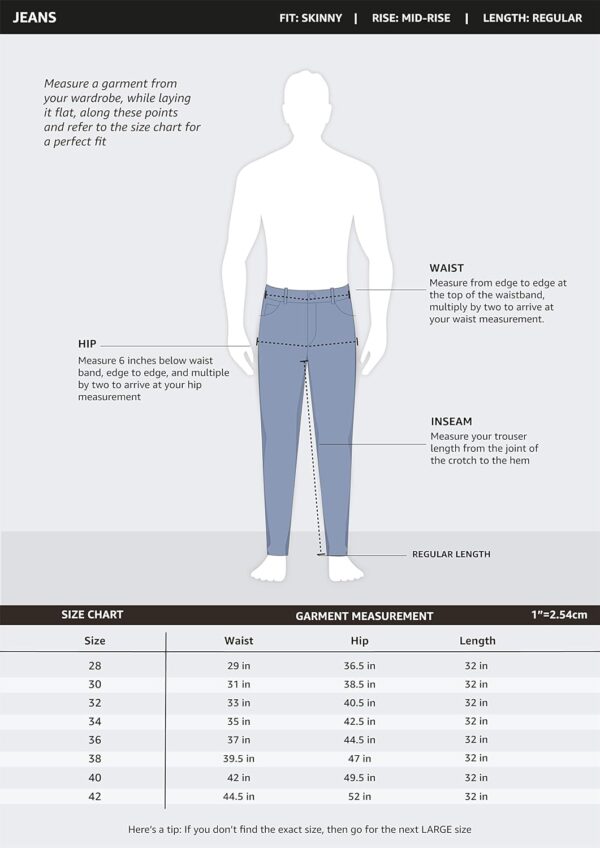 Amazon Brand - Symbol Men's Cotton Rich Stretchable Skinny Fit Jeans | Casual Denim - Image 8