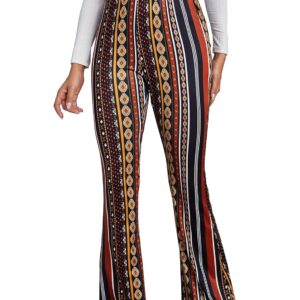 Shasmi Women's & Girl's Lepard Print Dress Pants Stretchy Work Slacks Business Casual Office Bell-Bottom/Boot-Cut Elastic Waist Regular Fit Mid Rise Trouser Pant