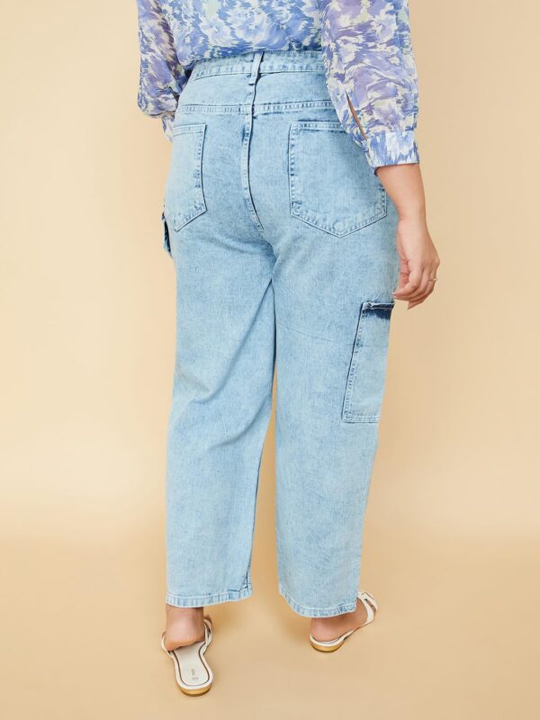 Max Women's Regular Fit High Rise Workwear Fit Washed Denim Trouser - Image 5