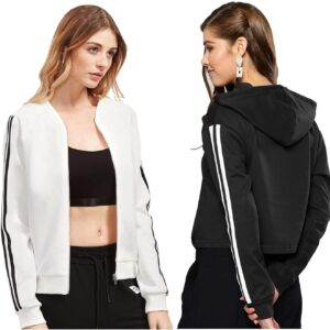Fabricorn Combo of Jacket and Hoodie Sweatshirts for women