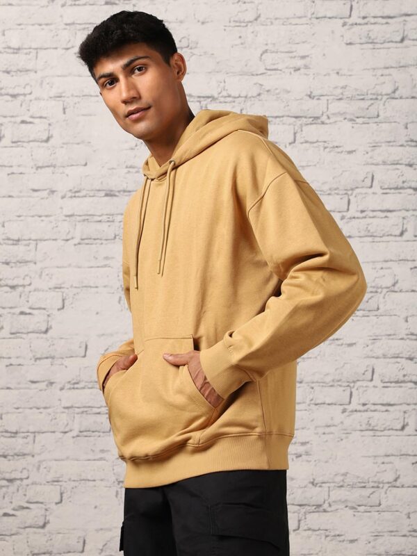 NOBERO Oversized Hoodies for Man Stylish | 280 GSM Rich Cotton Fleece Solid Oversized Fit Hooded Full Sleeve Oversized Sweatshirt for Men | Stylish Casual Wear Winter Hoodies for Men - Image 3