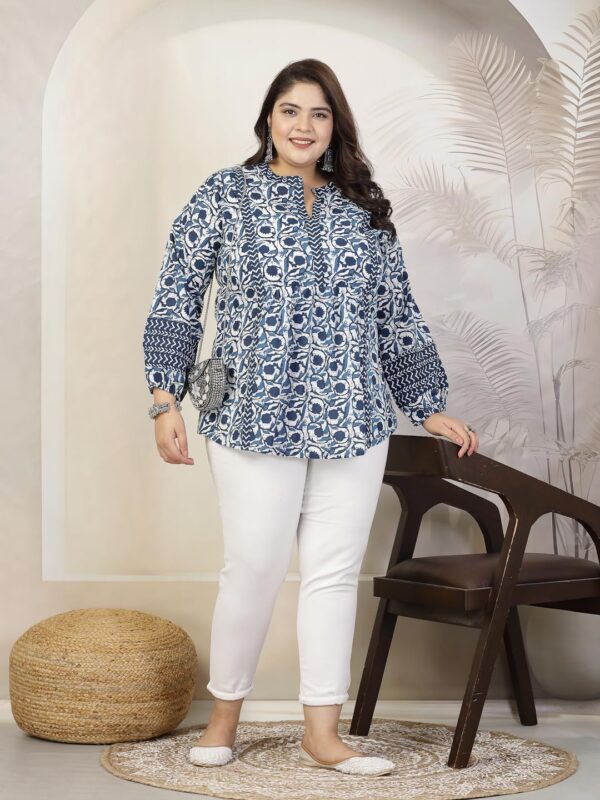 Stylum Women's Plus Size Floral Printed Cotton Top - Image 7