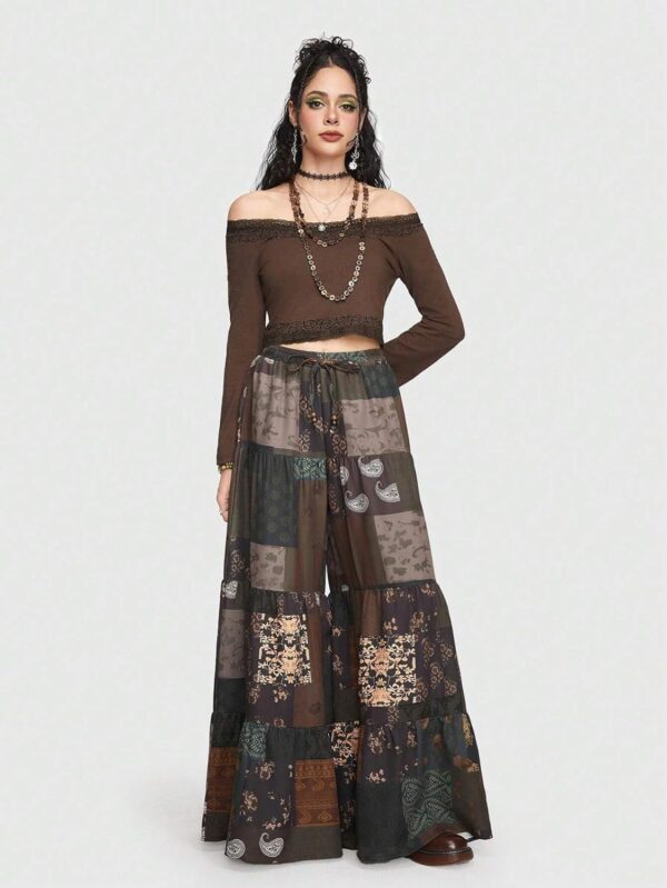 GRECIILOOKS Women's Boho Harem Pants – Printed Rayon Loose Fit Baggy Trousers with Elastic Waistband | Casual Yoga & Lounge Wear - Image 7