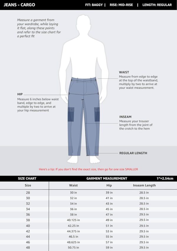 Amazon Brand - Symbol Men's Baggy Cargo Jeans (Loose Fit | 100% Cotton) - Image 6