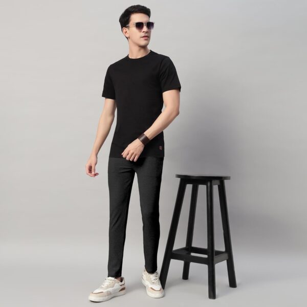 Mehrang Casual Textured Slim Fit Trousers, Side Pockets - Image 8