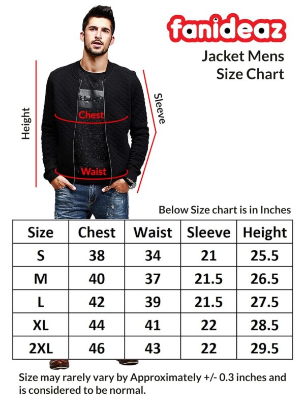 fanideaz Men’s Full Sleeve Cotton Diamond Cut Bomber Jacket With Side Pockets - Image 5