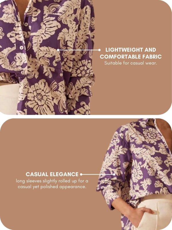 Leriya Fashion Women Rayon Shirts Korean Style Long Sleeve Oversized Button Down | Workwear Top for Office & Casual Wear - Image 5