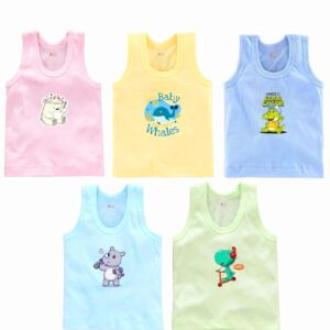 Lush Plush Baby Boys Relaxed Fit White Cotton Vest | Lightweight, Breathable | Ganji | Banian | Baniyan | Kids Sando for Infant Newborn Toddler
